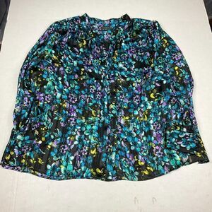 The Limited Collection Button Down Blouse Floral Long Sleeve Dressy Shirt 1X